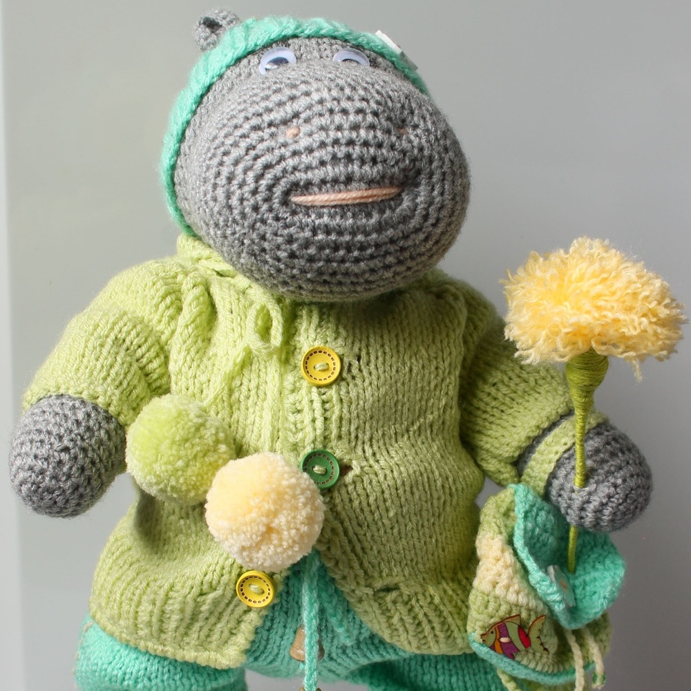 exclusive crochet handmade Hippo toy. new